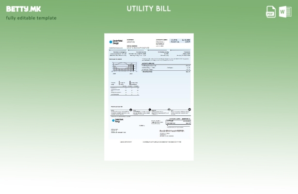 Модерен стил на шаблон за сметки за комунални услуги во САД Texas Center Point E